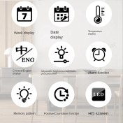 Resim Decisive Dijital Masa Çalar Saat LED Ekran Modern Yatak Odası Başucu Saati Ev Ofis Dekorasyonu Için LED Saatler-B (Yurt Dışından) 