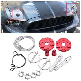 Resim Xh-6041 Araba Evrensel Modifiye Alüminyum Alaşımlı Motor Kaput Kilidi Kapağı Kırmızı 