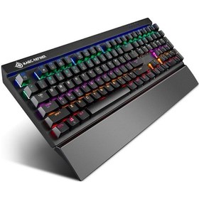 Resim Geeroyoo Magic Refiner Mk15 Oyun Mekanik Klavyesi 108 Tuş N Tuş Rollover Kablolu Klavye Yüzen Tuş Başlıkları 14 Işık Efekti Mavi Anahtar Çıkarılabilir Bilek Desteği Siyah 