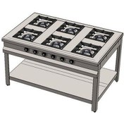 Resim Csa Karacasan Tüplü Taban Raflı Altılı 6 Gözlü Ocak 