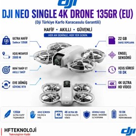Resim Dji Neo Single 4K Drone 135GR Djı Neo Drone 4K Kayıt ve 18 Dk Uçuş Süresi ile Katlanabilir Model (Dji Turkiye Karfo Karacasulu Garantili) 