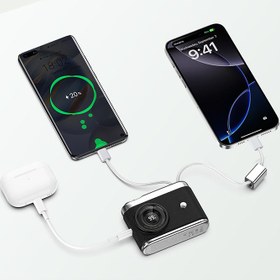 Resim Recci RPB-P66 PD 20W Hızlı Şarj Özellikli Type-C & lightning Kablolu Powerbank 22.5W 10.000mAh Siyah 