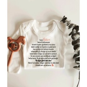Resim Limon Ilk Doğum Günün Kutlu Olsun Babam Uzun Kol Çıtçıtlı Organik Bebek Body 