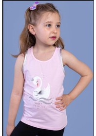 Resim Toontoy Kids Toontoy Kız Çocuk Kuğu Baskılı Atlet Açık Pembe 