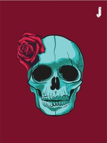 Resim Bandana Skeleton Flower Siyah 