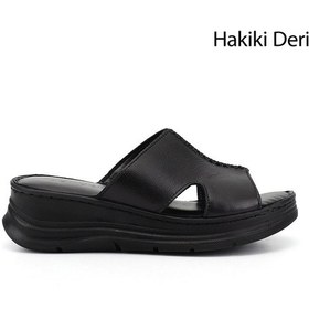 Resim Gönderi(R) Gönderi R Kadın Siyah Dolgu Taban Hakiki Deri Terlik Dyza65145871 