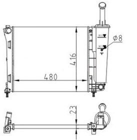 Resim ORIS MFR401023 Radyatör Mechanical Mt 480 416 23 Ka 1.2İ 08 / Fiat 500 07 / Panda 1.2İ 12 61936 