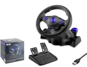 Resim VW9824 Oyuncu Direksiyon Seti 180° PS4 PS3 PS2 PC Xbox Android - Siyah 