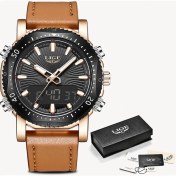 Resim Hanyang Gül Altın Siyah 2022 Lıge Yeni Spor Erkek Saatler Üst Marka Lüks Erkek Kuvars Çok Fonksiyonlu Saat Su Geçirmez Askeri Ordu Çift Ekran Izle (Yurt Dışından) 