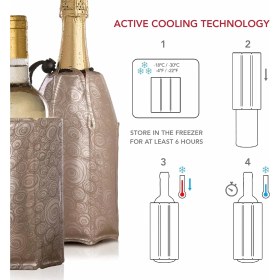 Resim Braventa Collection Vacu Vin Aktif Soğutucu Şarap & Şampanya Soğutucu Platin 