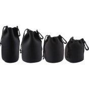 Resim ZSZH Carabiner ile Çanta Kılıf Taşıma Çantası 4 Adet Neopren Slr Kamera Lens - Siyah 