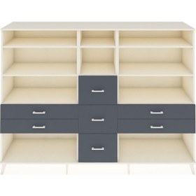 Resim Hyperion Dolap 8 Raflı 7 Çekmeceli 220x44x163 Aytaşı-aytaşı/antr Aytaşı-aytaşı/antrasit 