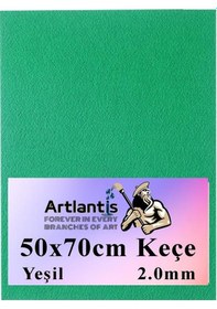 Resim Yeşil Keçe 50 x 70 CM 2.0 MM 1 Adet Renkli Hobi Keçesi Elişi Keçesi Anasınıfı Kreş Okul Öncesi 