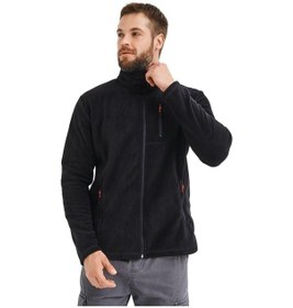 Resim Genius Store Tam Fermuarlı 3 Cepli Outdoor Erkek Polar Ceket Tactical Flecee Siyah 