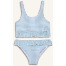 Resim DeFacto 2'li Ekoseli Turkuaz Bikini Kız Çocuk G7398A826HS 