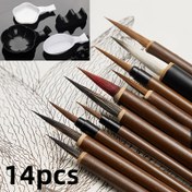 Resim 14 Parça Kanca Çizim Kalemi Seti - Kendin Yap Dijital Çizim İnce Hat Çizim Kalemi, Sanat çizimi fırçası Çin kaligrafisi için güzel fırça, izleme ve sanat eseri için mükemmel - çiçek ve kuş boyama için ideal 