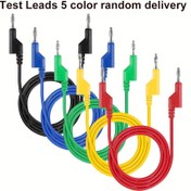 Resim 2 adet/5 adet 4mm Banana Plug Test Kabları - Çok Renkli (Siyah, Mavi, Yeşil, Sarı, Kırmızı) PVC Elektrik Test Kabloları Multimetreler ve Diğer Testler İçin 