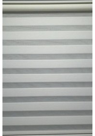 Resim Beyaz Dar Piliseli Zebra Perde Beyaz 