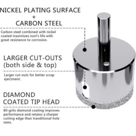 Resim Depolife Cam Fayans Mermer Granit Delme Pancı Boru Tipi Elmas Karot Uç 22 mm 