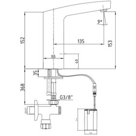 Resim Eca Fotoselli Lavabo Bataryası Pilli 108108034 Çift Su Girişli 
