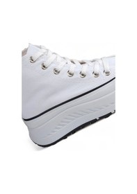 Resim Elixia Kalın Tabanlı Beyaz Boğazlı Uzun Keten Spor Ayakkabı Beyaz 