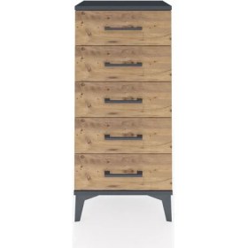 Resim Arges Komodin 5 Çekmeceli 44X30X96 Antrasit-Çam 
