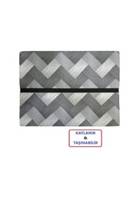 Resim Lüks Katlanır Yatak 80x180x8 Cm Sünger Gri Zikzak 