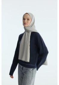 Resim Mirsoy Scarf İpeksi Jakar Şal Mira Desen Gri 