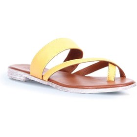 Resim Bueno Shoes Sarı Deri Kadın Parmak Arası Terlik 01wq2012 