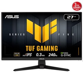 Resim Asus TUF Gaming VG279QM5A 27 0.3ms 240Hz FullHD DP 2xHDMI Hoparlör Fast IPS LED ELMB Sync Premium Gaming Monitör 