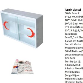 Resim Plastik Ecza Dolabı Lux Beyaz + İlkyardım İçerik Paketi Full Set 