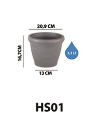 Resim Serinova Hasır Saksı 3.3 Lt 61373944 