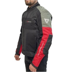 Resim Venom Dynamic 4 Mevsim Siyah Gri Kırmızı Motosiklet Montu 
