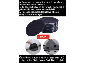 Resim Wintoup Özel Kendinden Yapışkanlı Yıkanabilir Tekrar Kullanılabilir Halı Kilim Kaydırmaz Cırt Bant 40 Adet 