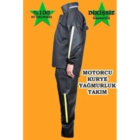Resim Bursa Hatırası Kurye Motorcu Yağmurluk Bursa Hatırası %100 Su Geçirmez Dikişsiz Reflektörlü Takım 