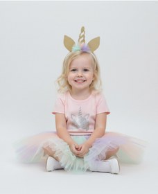 Resim Şenkız Taçlı Doğum Günü Unicorn Renkli Tütü Kız Çocuk Etek 