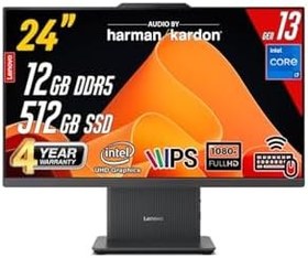 Resim LENOVO IdeaCentre 24IRH9 Intel Core i7-13620H 16GB 512GB 23.8 FHD FreeDos Siyah All in One Bilgisayar 
