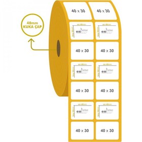 Resim 40MM X 30MM Termal Etiket Ikili Ayrık 2000'Li 10 Rulo 