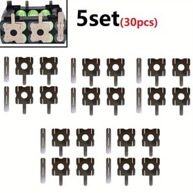 Resim 5 set (30 adet), Nokta Kaynak Nikel Kaplama Pil Kaplama Nikel Levha U-şekilli Kayış Şerit Levhaları Pil Paketi Nokta Kaynak Lehimleme için 