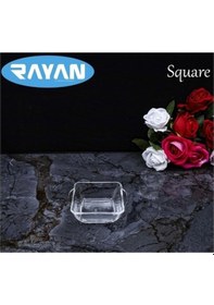 Resim Square Tekli Kare Cam Kahvaltılık Kase Royaleks-25057 Çok Renkli 