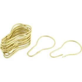 Resim Dadata 20 Adet Altın Ton Calabash Tasarım Duş Perdesi Yüzük Kancalar Metal Banyo (Yurt Dışından) 