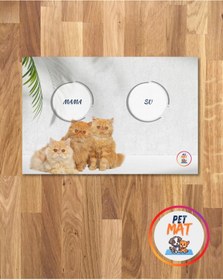Resim MEVESE Petmat Kedi Mama Paspası , Kaymaz Taban , Yıkanabilir , Evcil Hayvan Paspası 021-B 