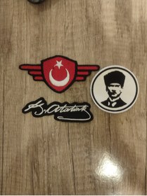 Resim Özden Nakış Atatürk üçlü set . Cırtlı.. 