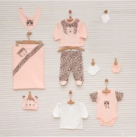 Resim Nenny Baby Leopar Desenli Kız Bebek Yeni Doğan Hastane Çıkışı 10 Parça 