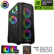 Resim XASER Thunder x710 Ryzen 5 7500F 32GB DDR5 Ram 1TB M.2 NVMe SSD 8GB RTX5060Ti Sıvı Soğutmalı Oyuncu 