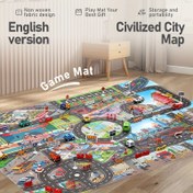 Resim Cityscape Game Mat - Renkli Şehir Oyun Matı, Otopark ve Trafik Sahne ile, Etkileşimli Oyun için Dayanıklı Kumaş Malzeme, Gençlerin Odaları veya Spor Salonları için Mükemmel, Şehir Manzaraları için Oyun Matı 