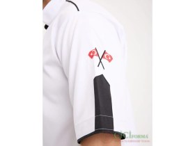 Resim Beyaz Renk Siyah Çizgili Aşçı Forması Üst 