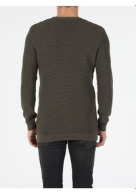 Resim Colin's Slim Fit Bisiklet Yaka Erkek Haki Kazak CL1052174_Q1.V1_KHA 
