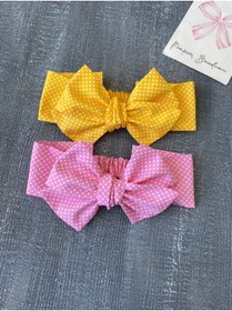 Resim pempem bandana Kız Bebek 2 Li Iri Fiyonklu Bandana 