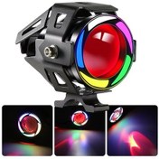 Resim Beyaz Rgb Angel Kırmızı Şeytan Göz Çakarlı 20w Motorsiklet Sis Fa 